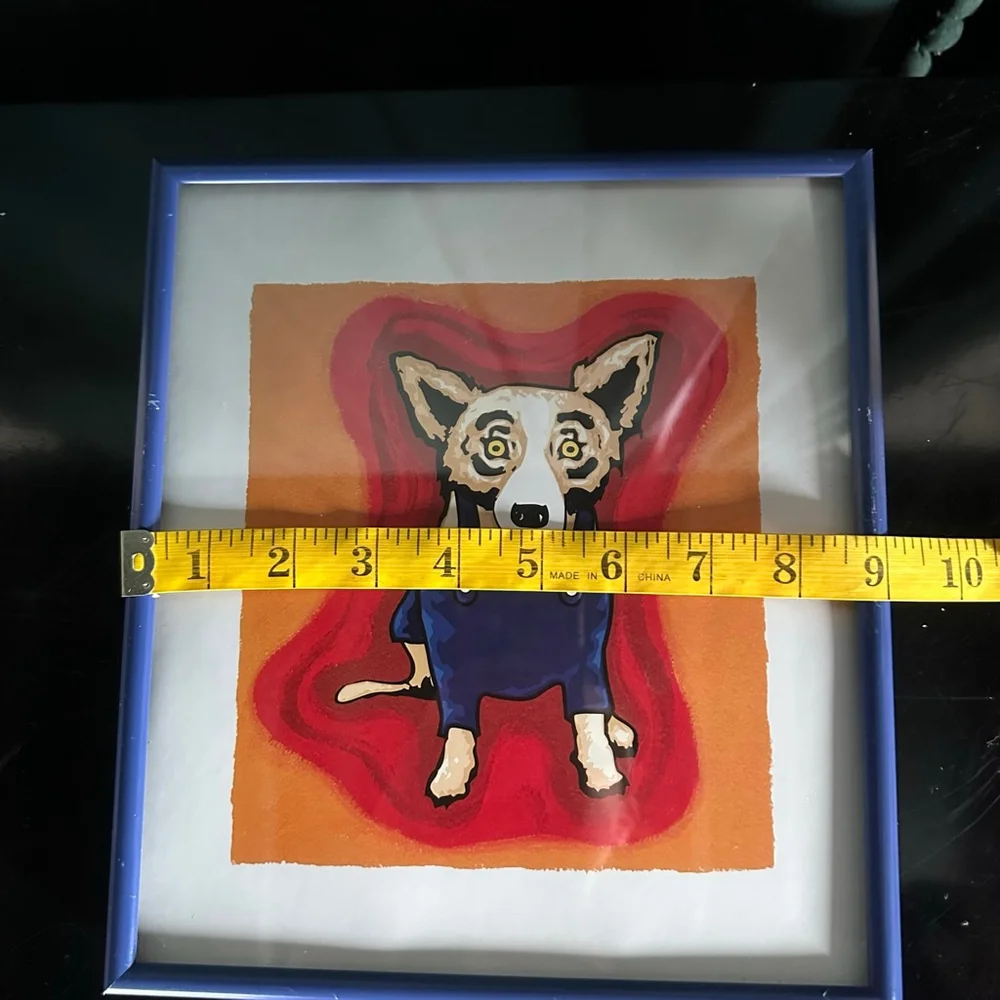 Ben Franklin Blue Dog collectors Print framed